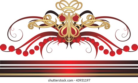 Gothic ornament on the white background. Fragment. Vector