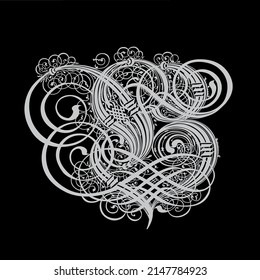 Gotische Ornamente, simulierender Buchstabe B