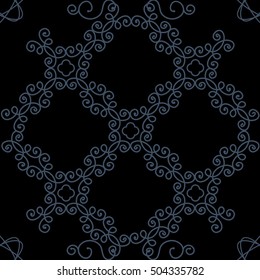 Gothic pattern on a dark background. Hand drawn elements in baroque style.