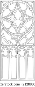 gothic pattern of temple windows