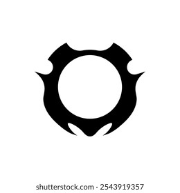 Gothic profile icon with a circular, horned border in black, designed for an aggressive and mythical avatar style in a game or web interface.