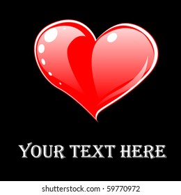 Gothic red heart - web icon, button, greeting card, vector design ellement for decoration