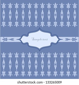 Gothic Renaissance pattern Invitation card Blue color