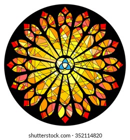 Gothic rosette window pattern, vector illustration