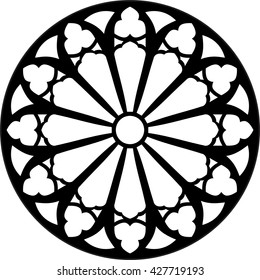 Gothic rosette window pattern, vector illustration