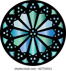 Gothic rosette window pattern, vector illustration