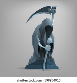 Gothic sculpture death. Vector illustration.