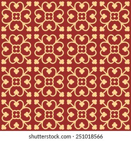 Gothic seamless pattern. Geometrical royal elements in a medieval style. Ornament for a tiles and mosaics. Vector illustration