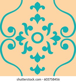 Gothic seamless pattern. Geometrical royal elements in a medieval style. Ornament for a tiles and mosaics. Vector illustration