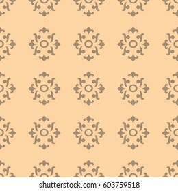 Gothic seamless pattern. Geometrical royal elements in a medieval style. Ornament for a tiles and mosaics. Vector illustration