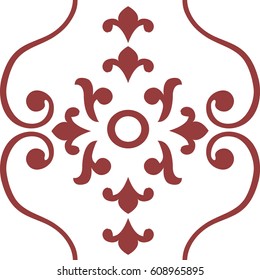 Gothic seamless pattern. Geometrical royal elements in a medieval style. Ornament for a tiles and mosaics. Vector illustration