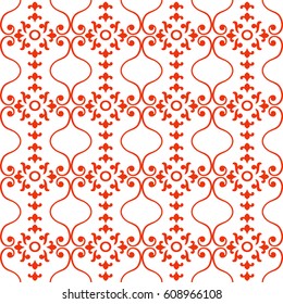 Gothic seamless pattern. Geometrical royal elements in a medieval style. Ornament for a tiles and mosaics. Vector illustration