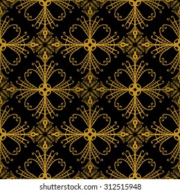 Gothic seamless pattern for Halloween with spiders and cobwebs
