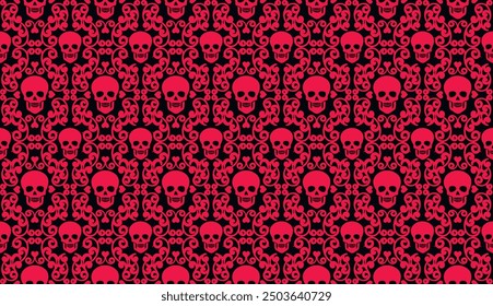 gothic seamless texture with skull 
