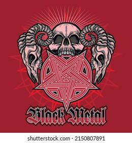 Gothic sign with Aries skull, grunge vintage design t shirts
