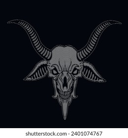 Gothic sign with goat skull (Hand drawn vector image), grunge vintage design t shirts
