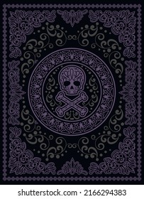  Gothic sign with mexican sugar skull, grunge vintage design t shirts