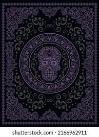  Gothic sign with mexican sugar skull, grunge vintage design t shirts
