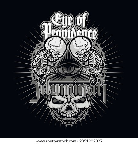 Gothic sign with skeleton of dead embryo, grunge vintage design t shirts
