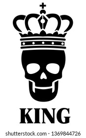 Gothic sign with skull and crown, grunge vintage design t shirts