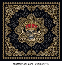 Gothic sign with skull and crown, grunge vintage design t shirts