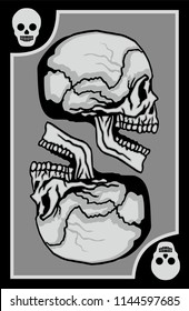 Gothic sign with skull and ,grunge vintage design t shirts