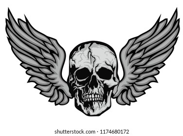 Gothic sign with skull, grunge vintage design t shirts