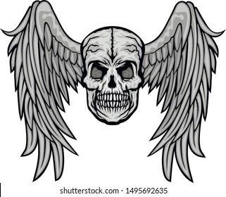 Gothic sign with skull, grunge vintage design t shirts