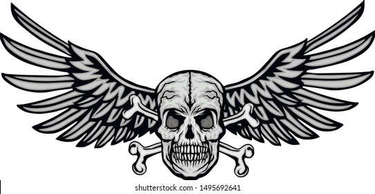 Gothic sign with skull, grunge vintage design t shirts