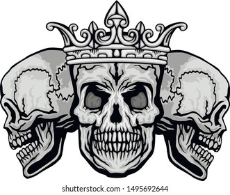 Gothic sign with skull, grunge vintage design t shirts