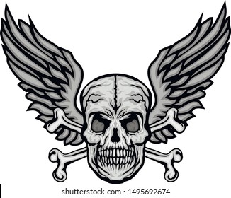 Gothic sign with skull, grunge vintage design t shirts