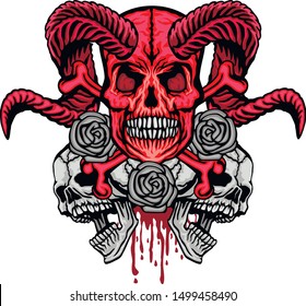 Gothic sign with skull, grunge vintage design t shirts