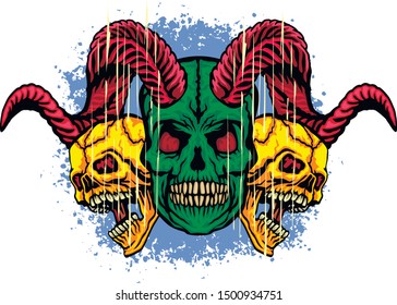 Gothic sign with skull, grunge vintage design t shirts
