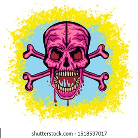 Gothic sign with skull, grunge vintage design t shirts