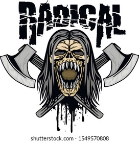 Gothic sign with skull, grunge vintage design t shirts