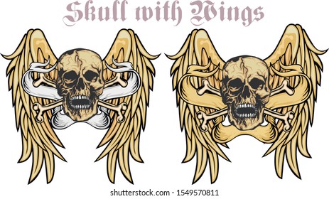 Gothic sign with skull, grunge vintage design t shirts