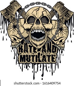 Gothic sign with skull, grunge vintage design t shirts