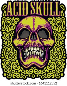 Gothic sign with skull, grunge vintage design t shirts