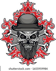 Gothic sign with skull, grunge vintage design t shirts
