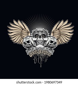 Gothic sign with skull, grunge vintage design t shirts