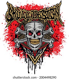 Gothic sign with skull, grunge vintage design t shirts