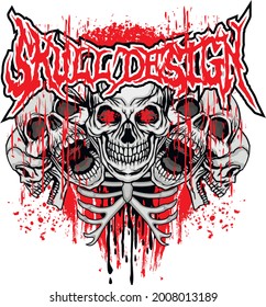 Gothic sign with skull, grunge vintage design t shirts