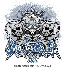 Gothic sign with skull, grunge vintage design t shirts
