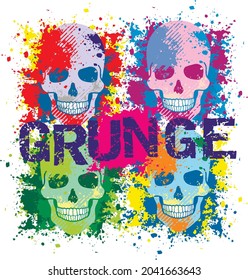 Gothic sign with skull, grunge vintage design t shirts