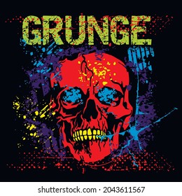 Gothic sign with skull, grunge vintage design t shirts
