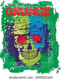 Gothic sign with skull, grunge vintage design t shirts