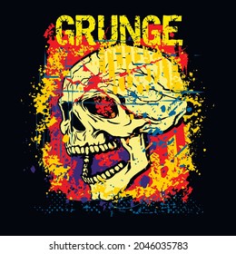 Gothic sign with skull, grunge vintage design t shirts