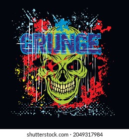 Gothic sign with skull, grunge vintage design t shirts