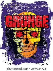 Gothic sign with skull, grunge vintage design t shirts