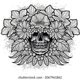 Gothic sign with skull, grunge vintage design t shirts